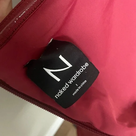 NAKED WARDROBE TEXTURE PLUSH VELVET TUBE DRESS BURGUNDY/WINE  BODYCON BURNOUT - Picture 14 of 14